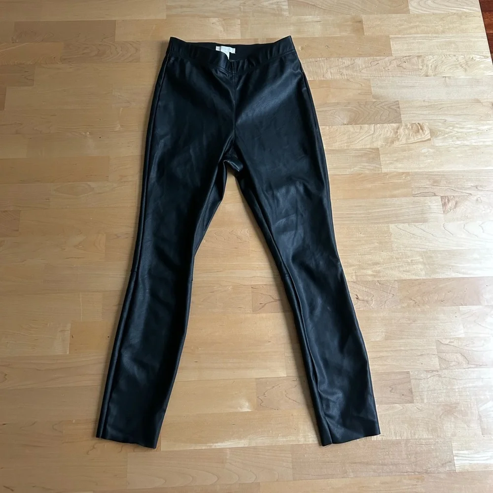 H&M leathered black pants size 8. Barely warn! - Picture 2 of 4